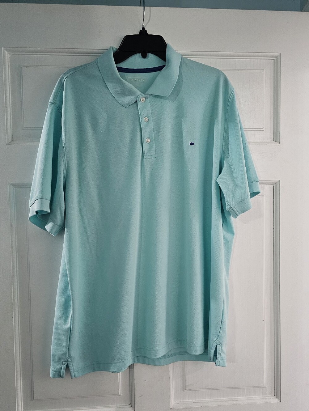 crown & ivy Men's Aqua Polo Shirt - Short Sleeve